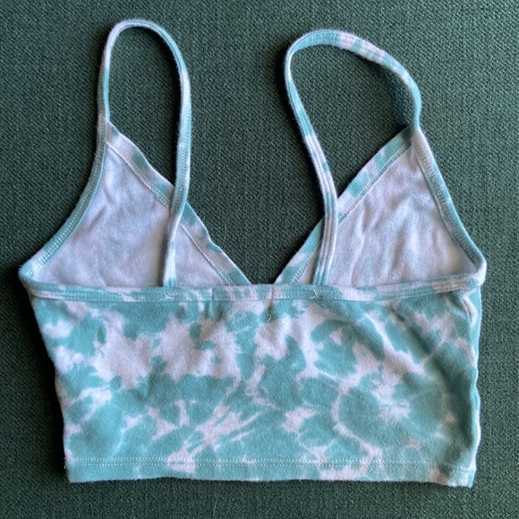 Colsie blue and white tie dyed crop top bralette - Picture 3 of 3